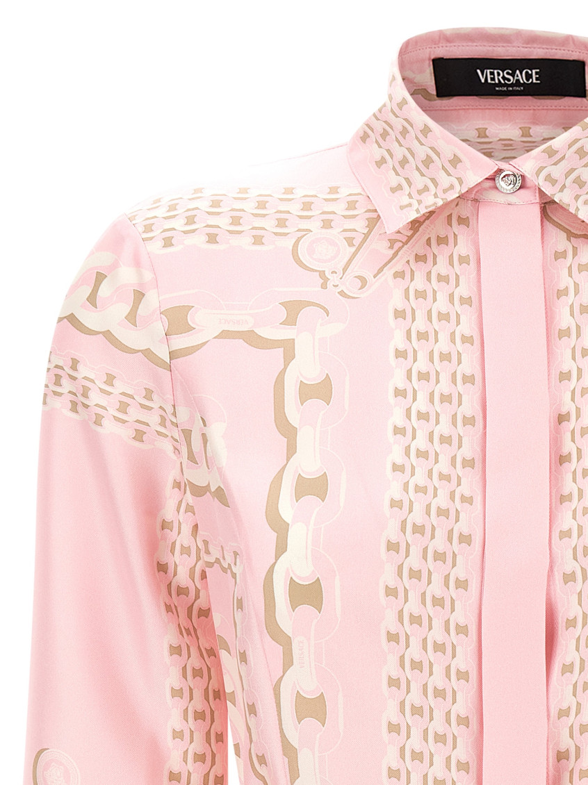 Chain-printed Belted Mini Dress