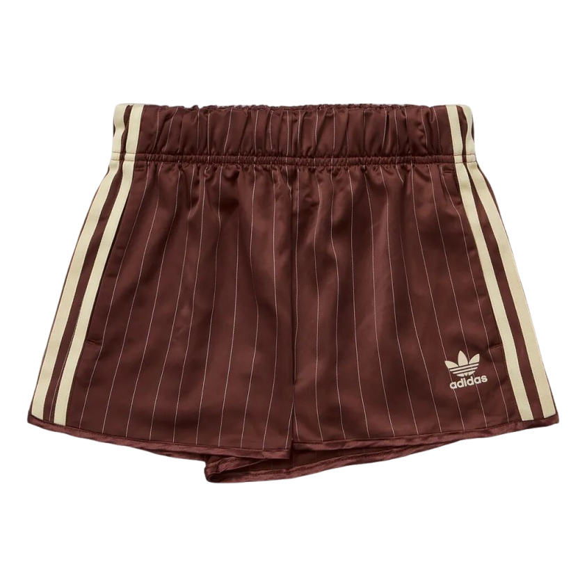 (WMNS) Pinstripe Satin Shorts Asia Sizing 'Brown'