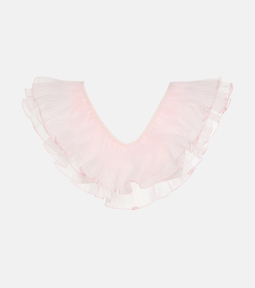 Organza-trimmed bikini top