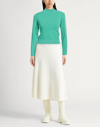 Roberto Collina Woman Turtleneck Green Size L Viscose, Polyester