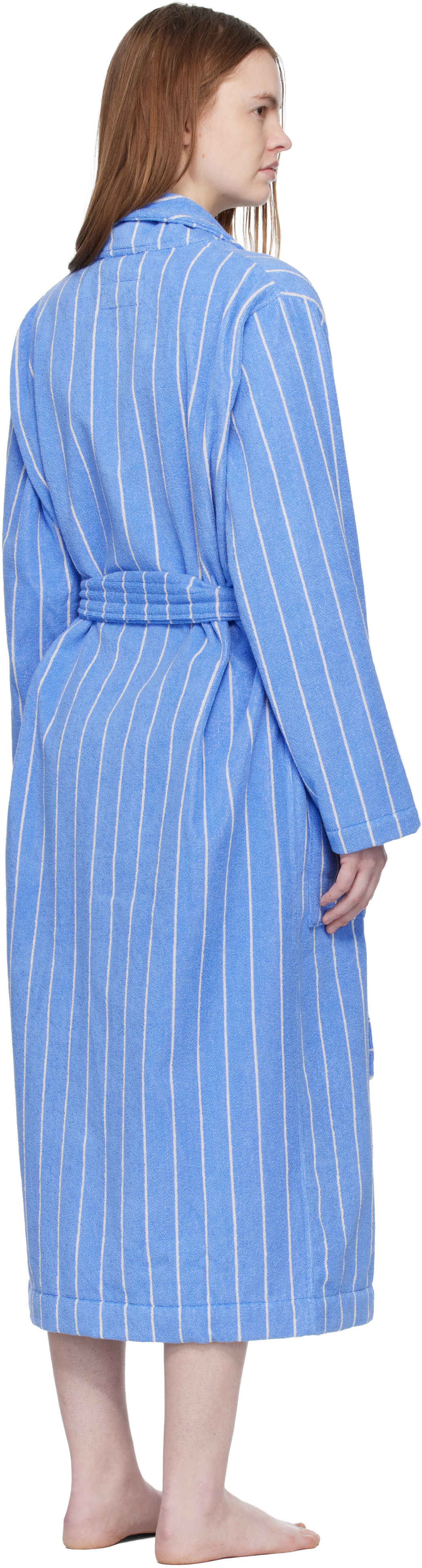 Blue & White Terry Classic Bathrobe