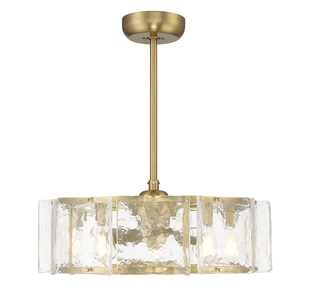 Warm Brass LED Fan D'Lier from the Genry Collection