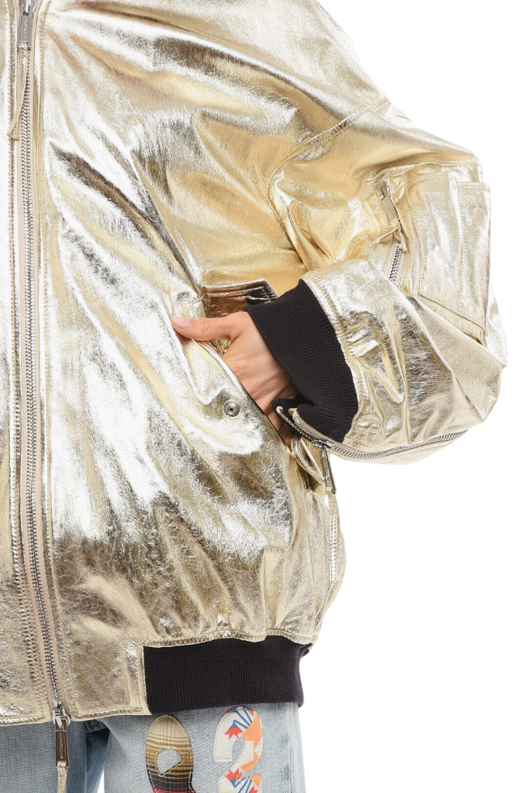 Gold Metallic Oversized Jacket