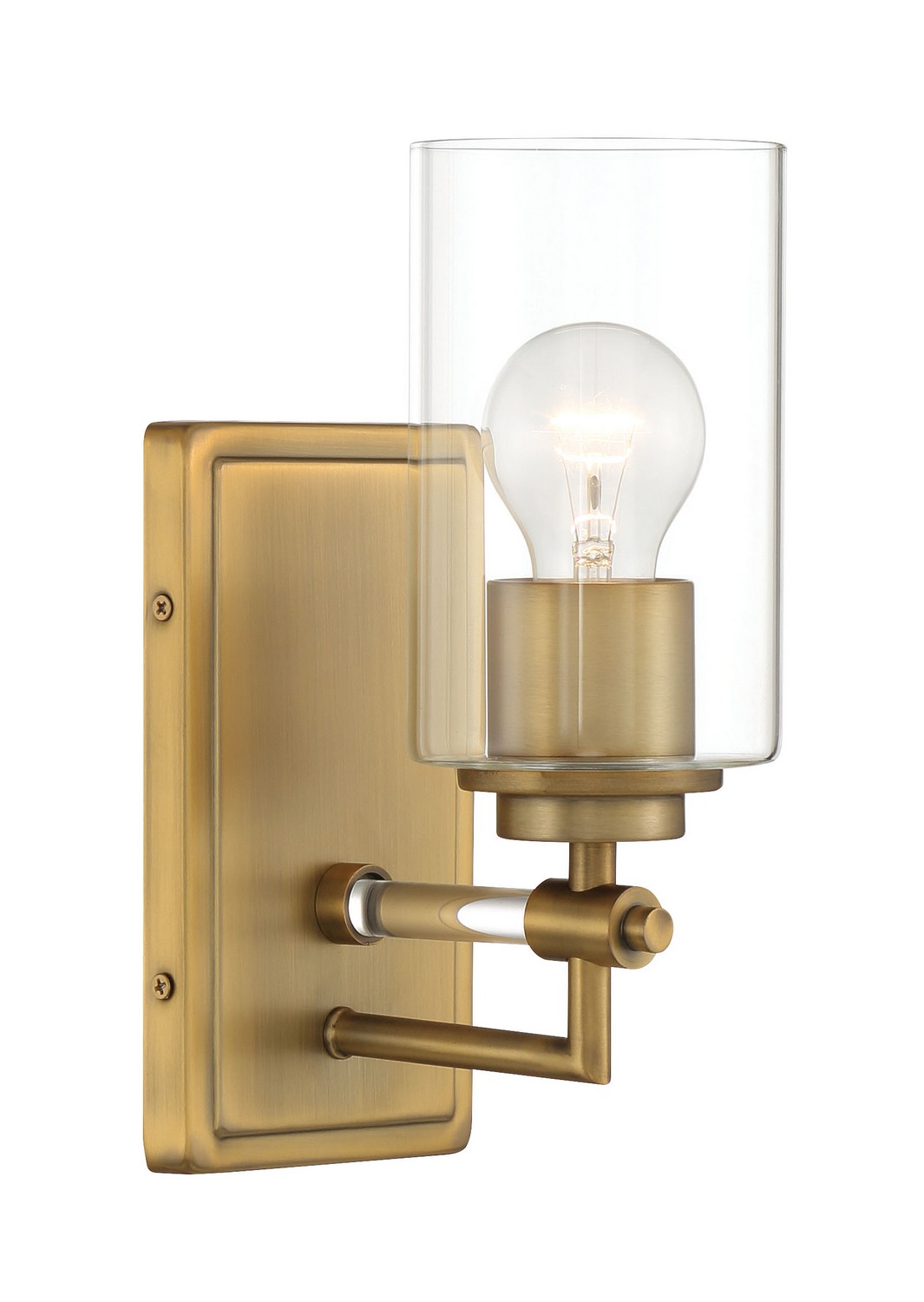 Antique Noble Brass One Light Bath Vanity from the Binsly Collection