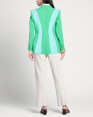 Woman Blazer Green Size 6 Polyester, Elastane