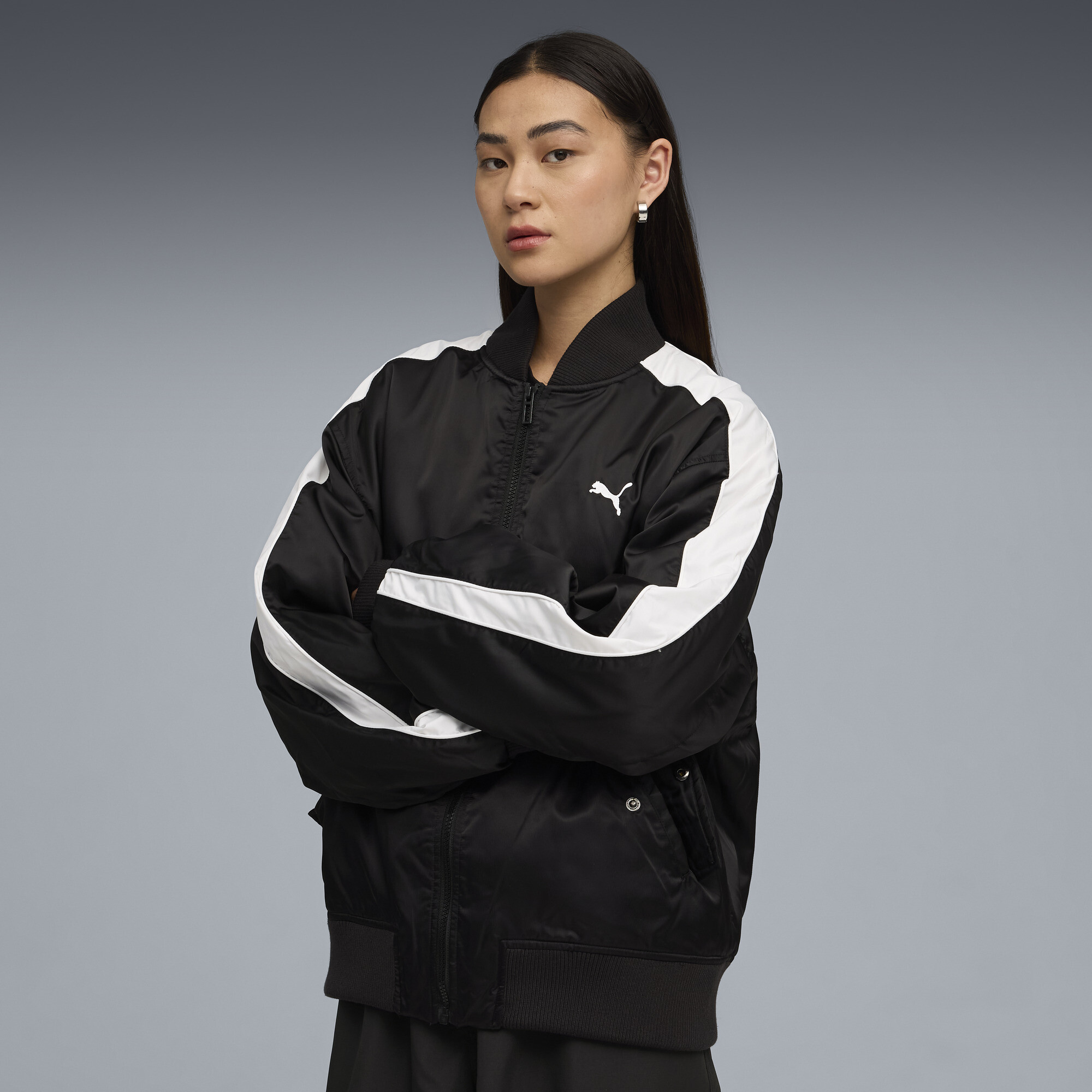 PUMA T7 Bomber Jacket in Black