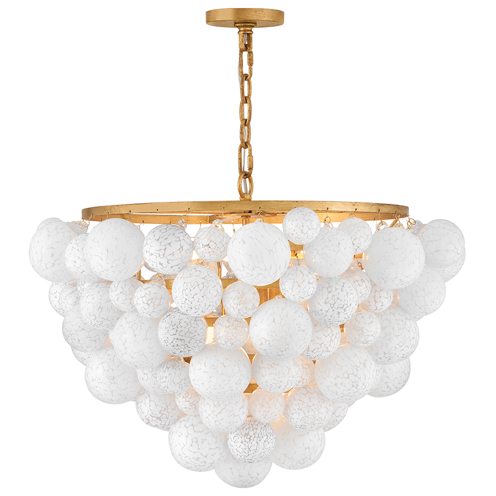 Distressed Brass LED Chandelier from the Marabel Collection