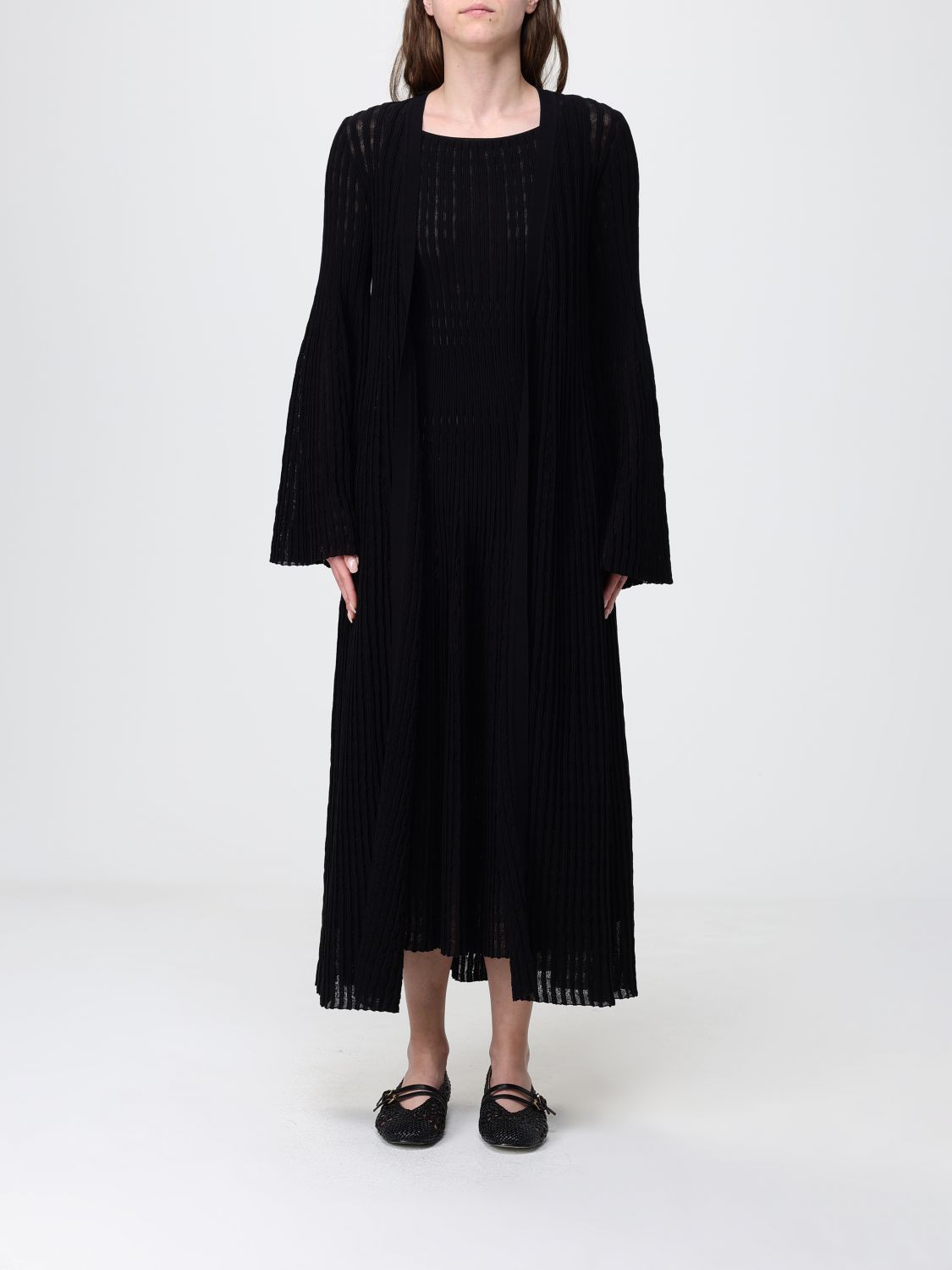 Liliana Long Viscose-Blend Cardigan with Kimono Sleeves