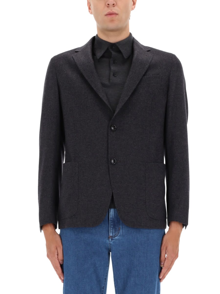 Zegna - notch lapel jacket with single vent and pocket