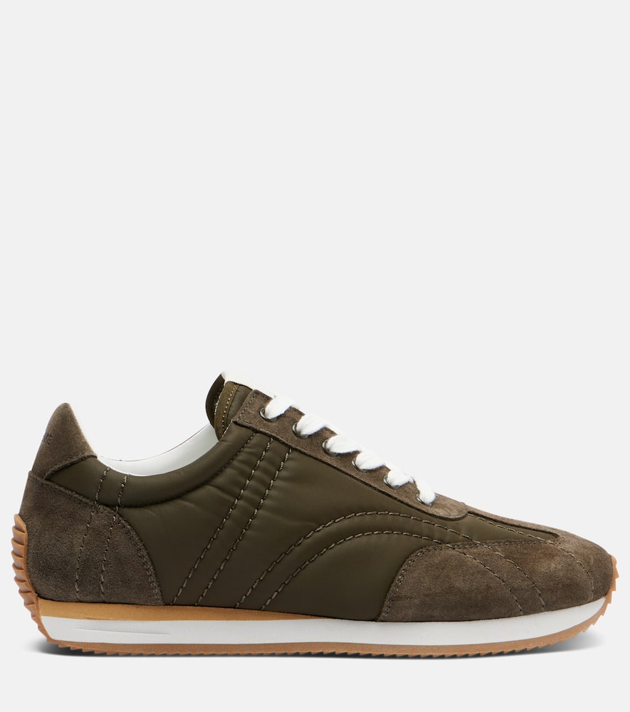 Suede-trimmed sneakers