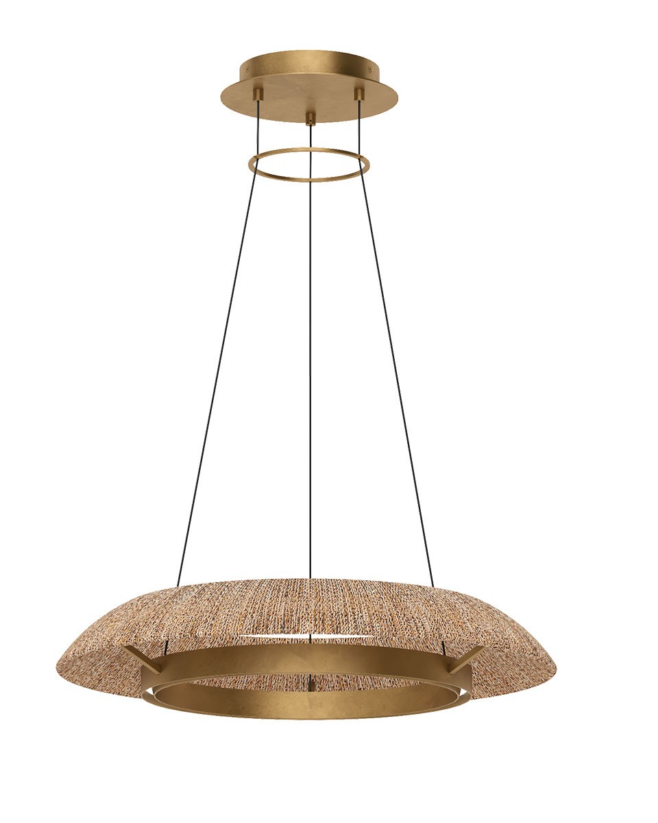 Hand Rubbed Antique Brass LED Chandelier from the Noa Collection