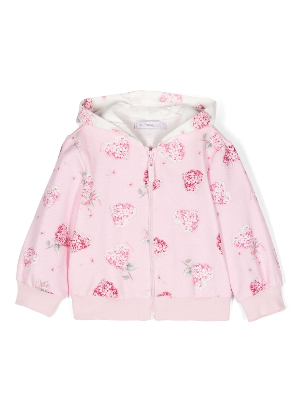 Floral-print zip-up hoodie - Pink