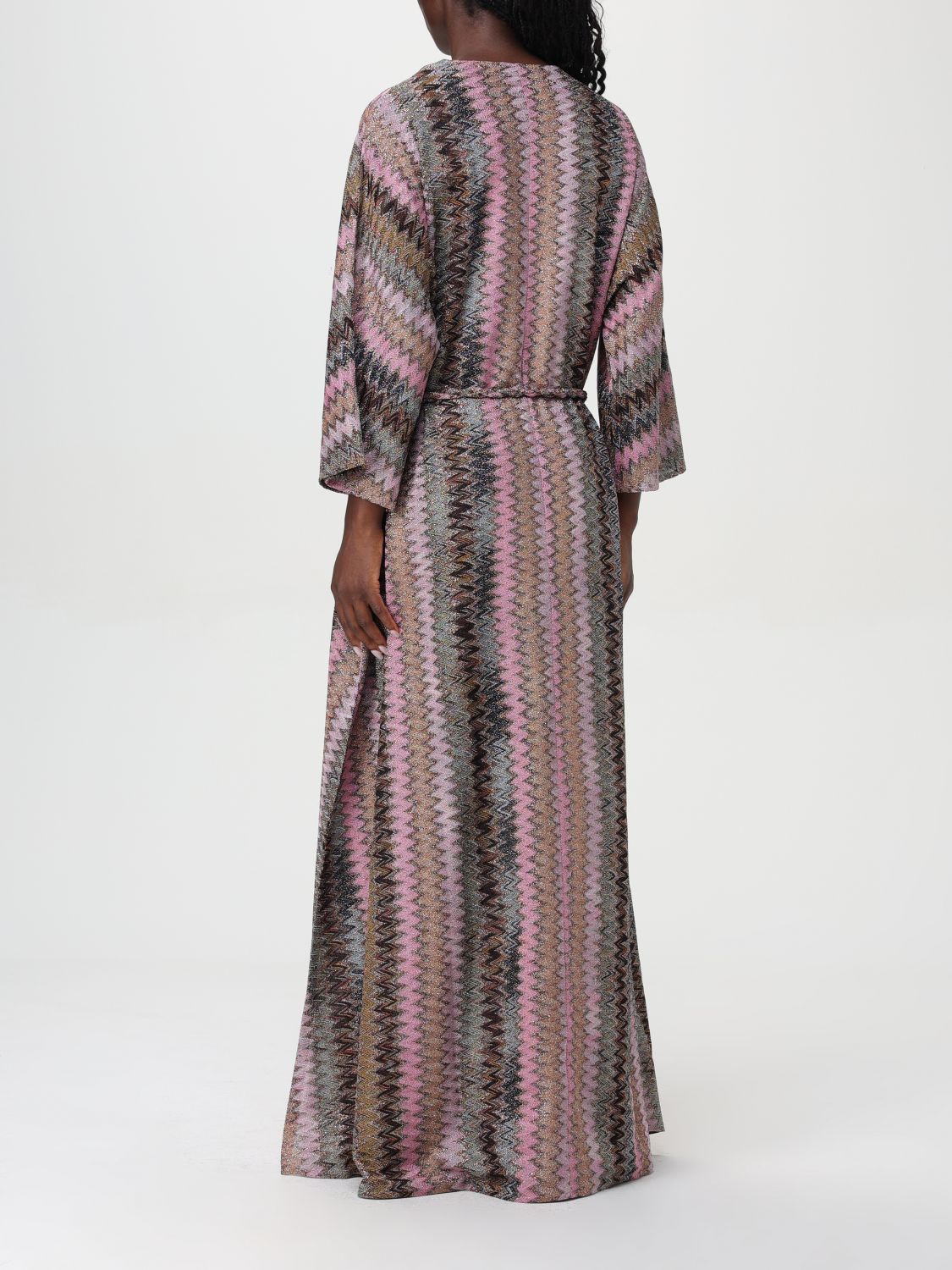 Zig-zag all-over pattern dress - Pink