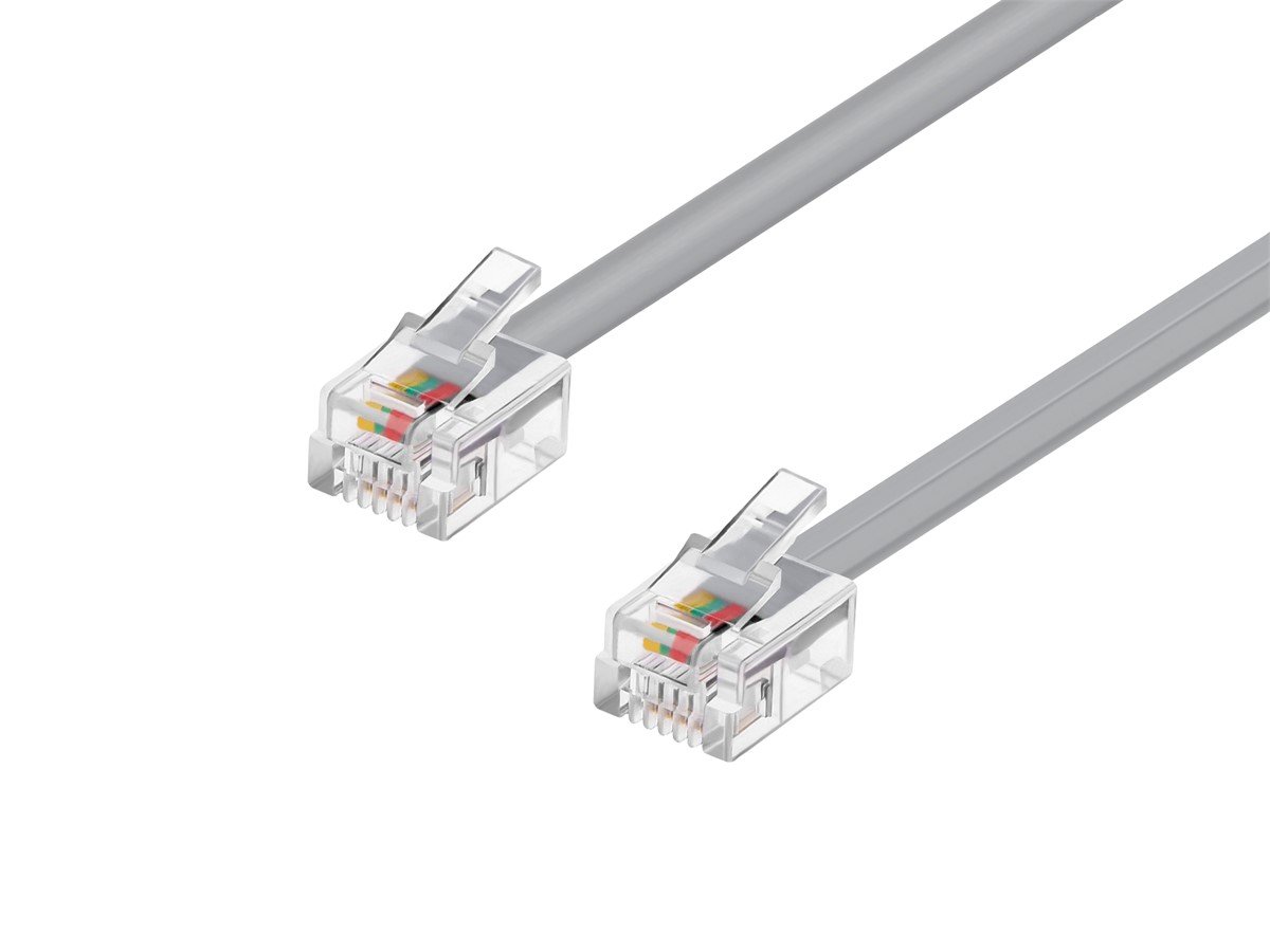 Phone Cable, RJ11 (6P4C), Straight for Data - 25ft