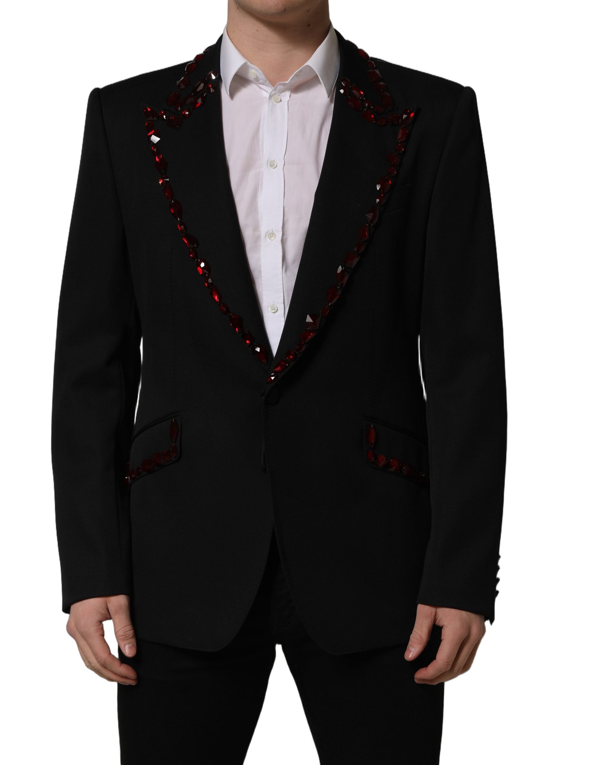 Crystal-Embellished Blazer — Black
