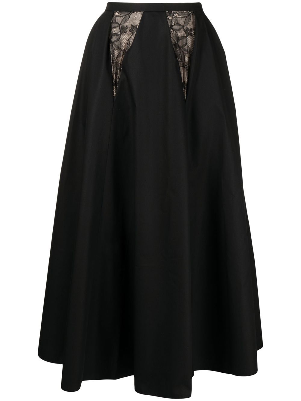 Lace-detail high-waist skirt - Black