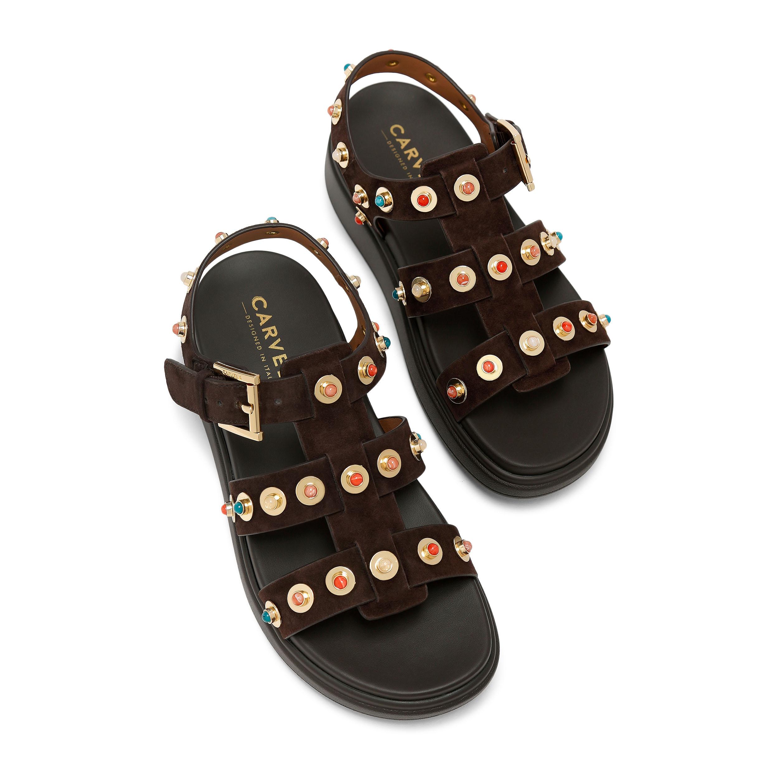 Carvela Womens Suede Amalfi Flatform Sandals - Brown