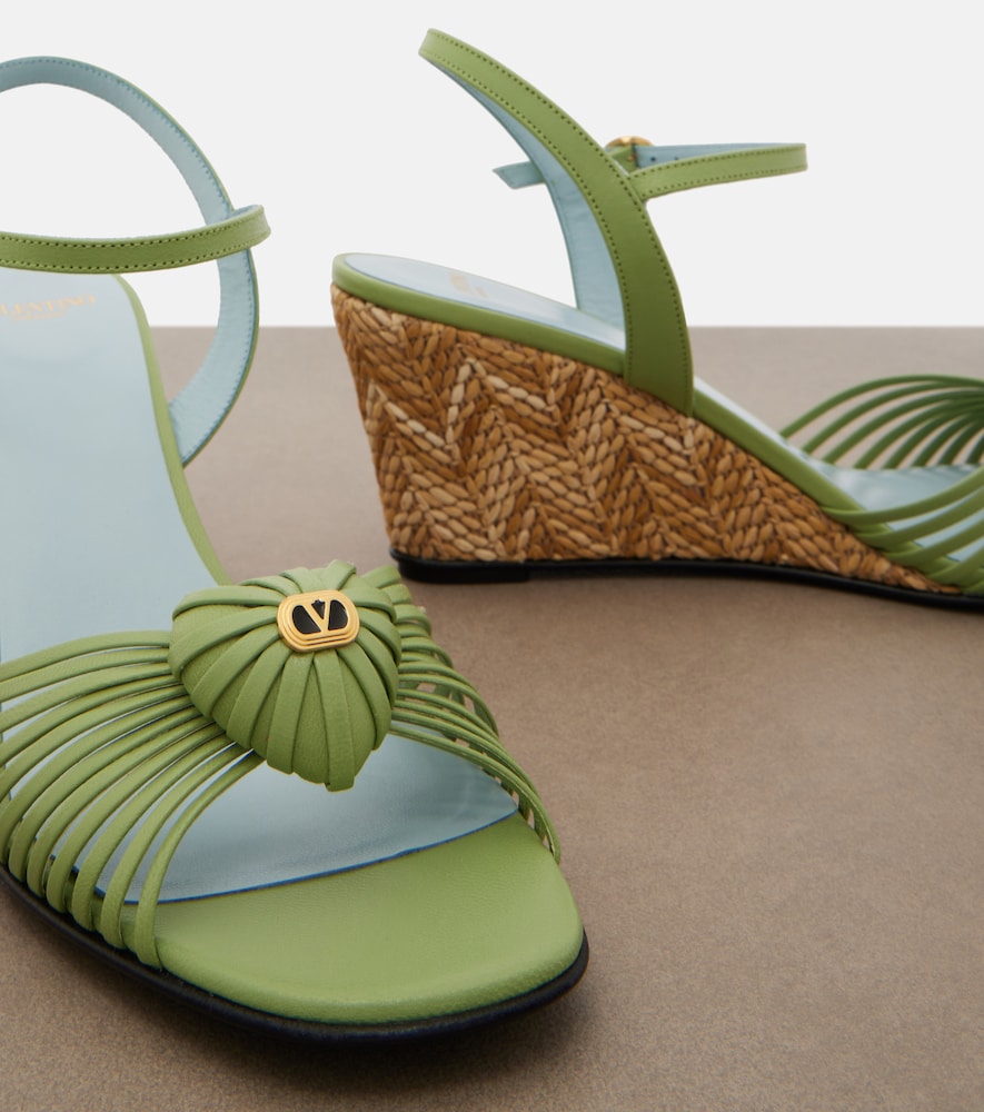 Caur Royal leather wedge sandals