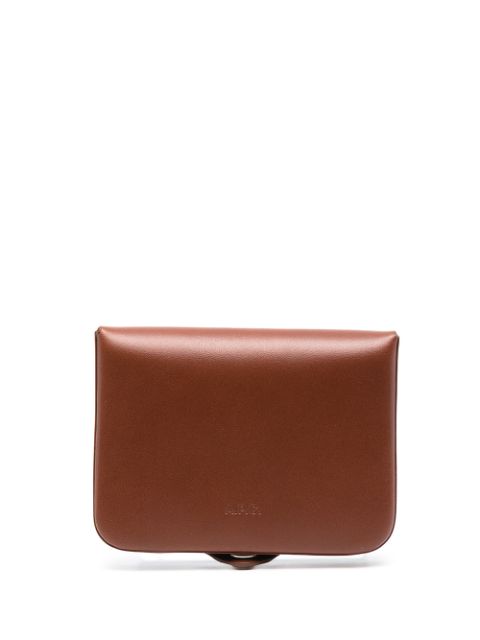 Snap-fastening leather wallet
