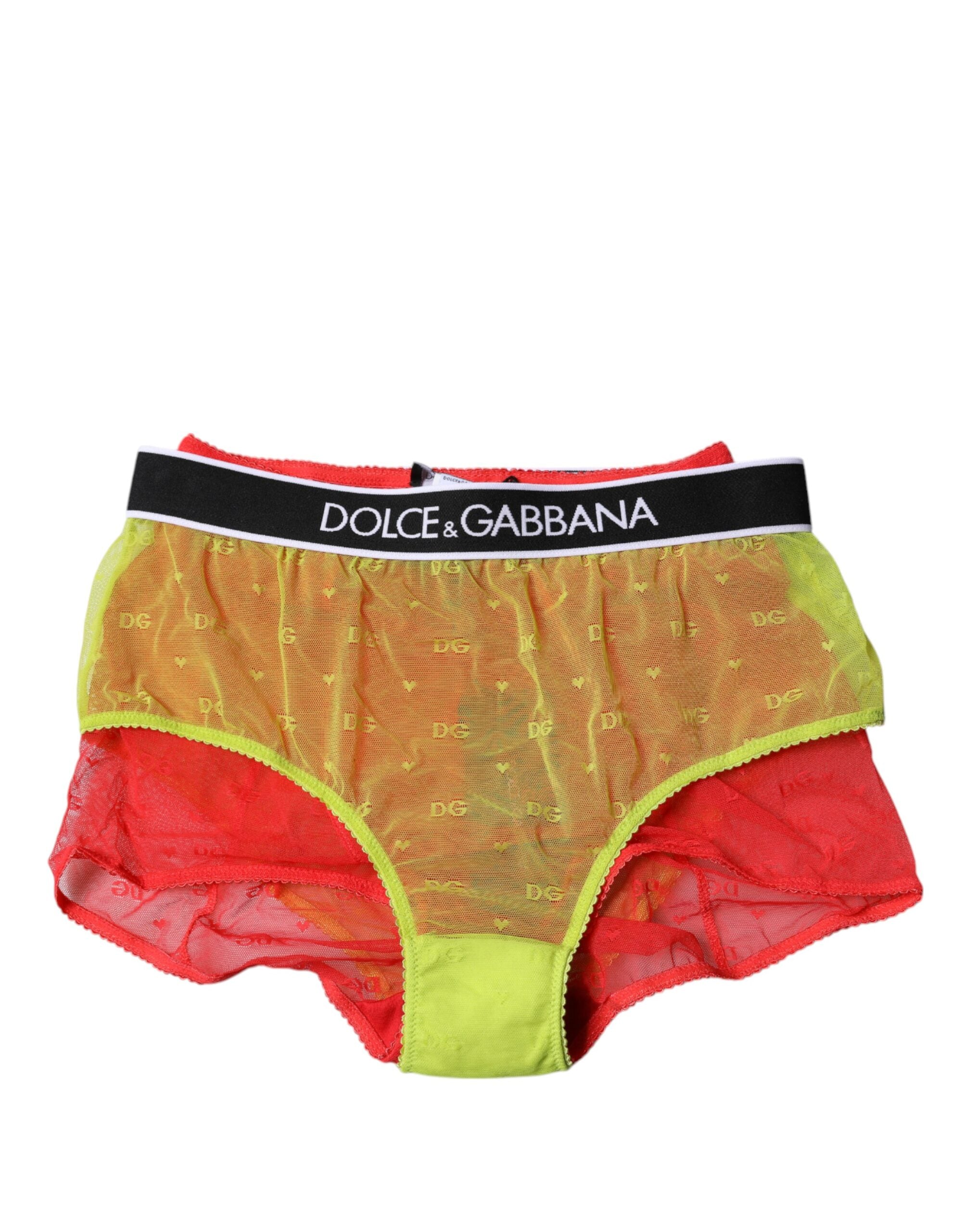 Tulle Mid-Waist Panty — Red