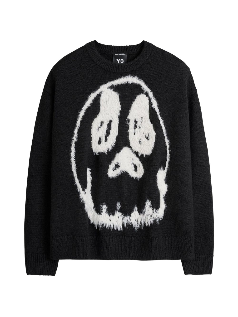 Skull-Graphic Wool Blend Sweater — Black
