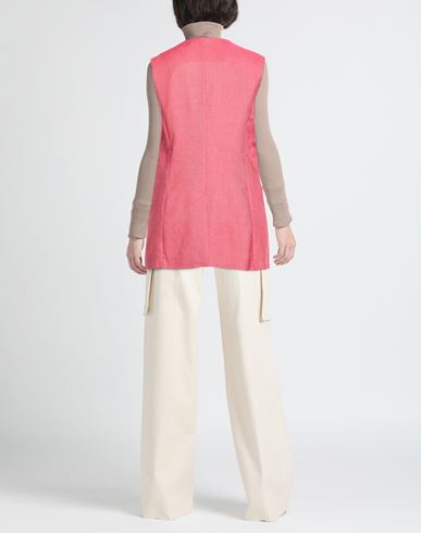 Woman Blazer Coral Size 6 Linen, Viscose, Polyester
