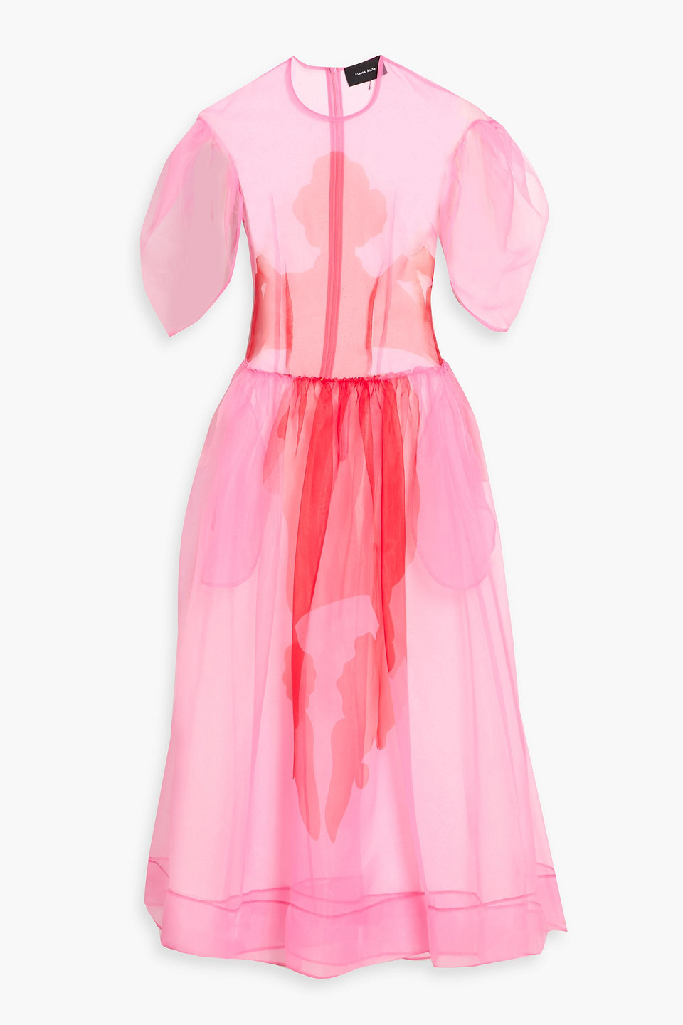 Printed organza midi dress - Pink - UK 10
