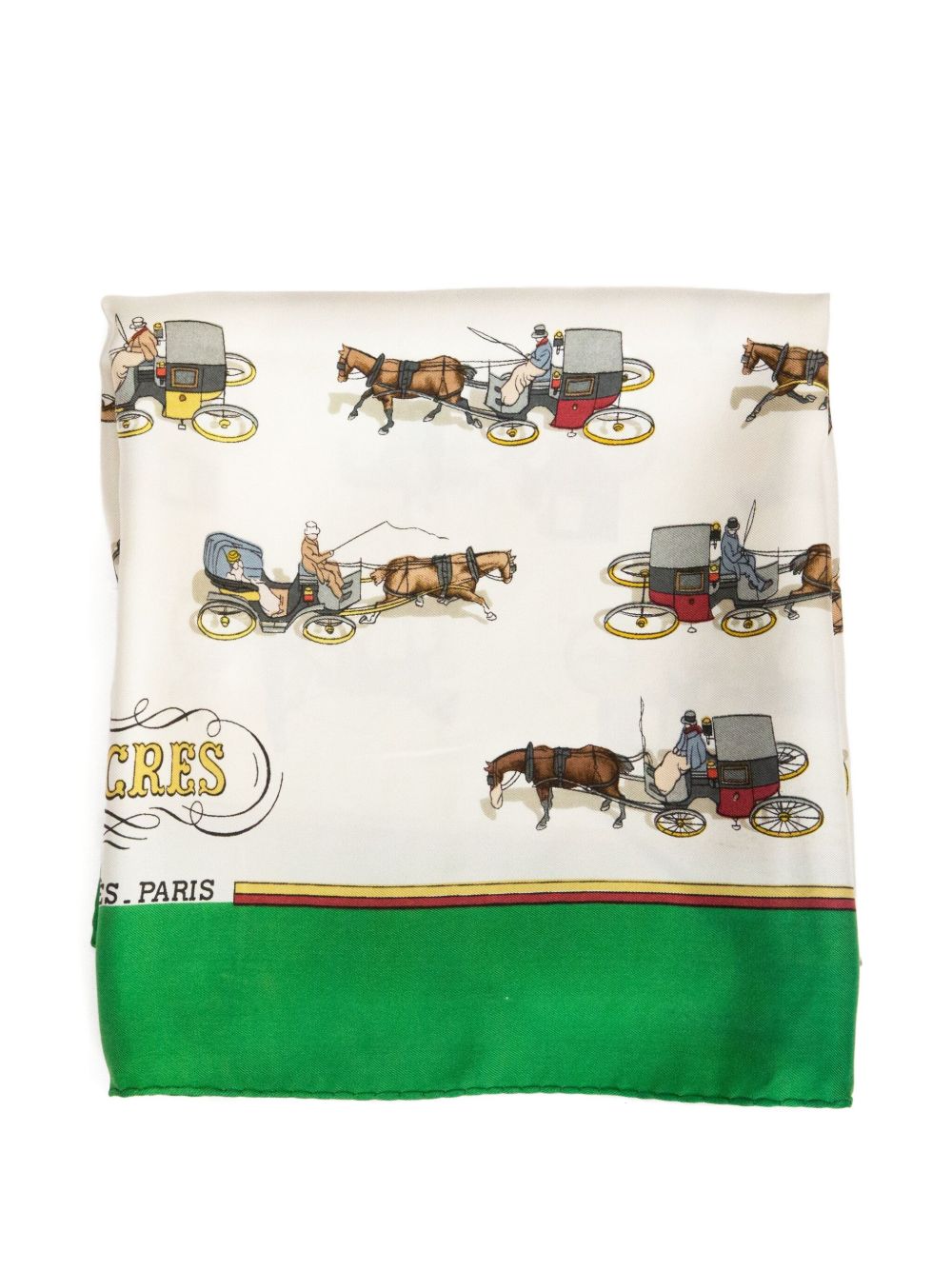 1965 Fiacres silk scarf - Green
