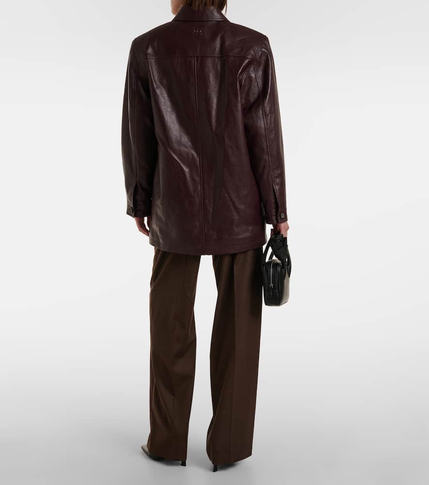 Oversized leather jacket