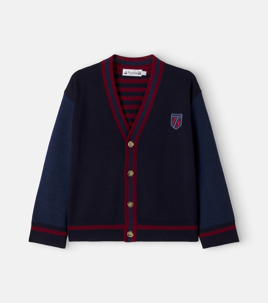 Julian embroidered striped wool cardigan