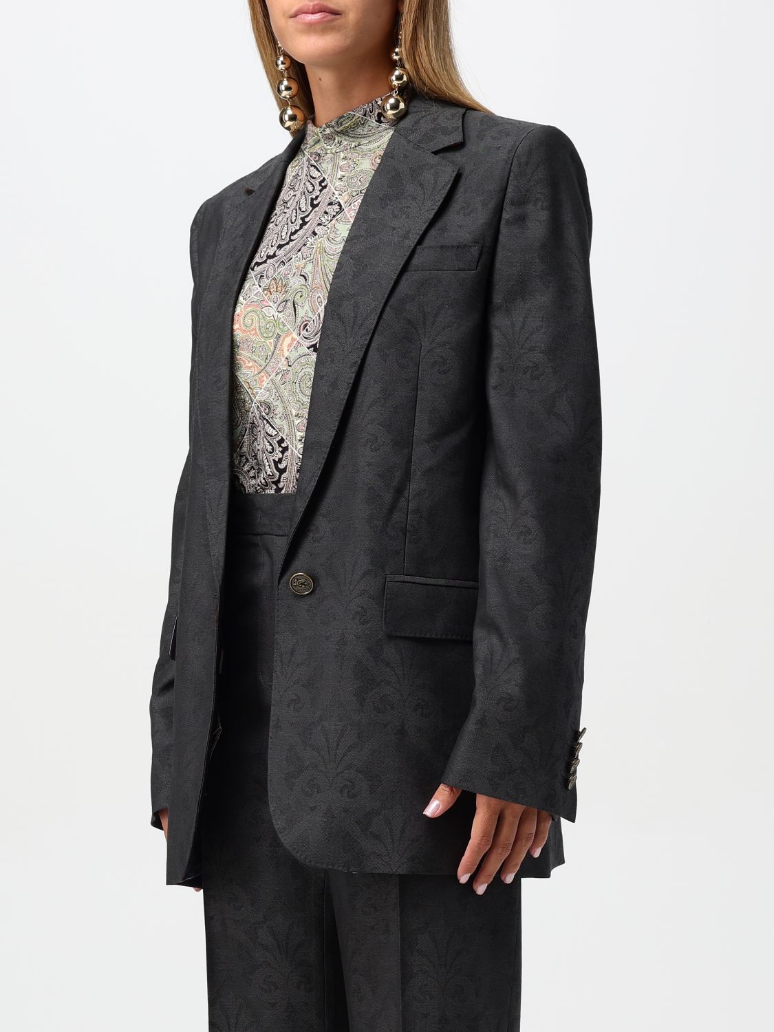 Wool jacquard blazer - Grey