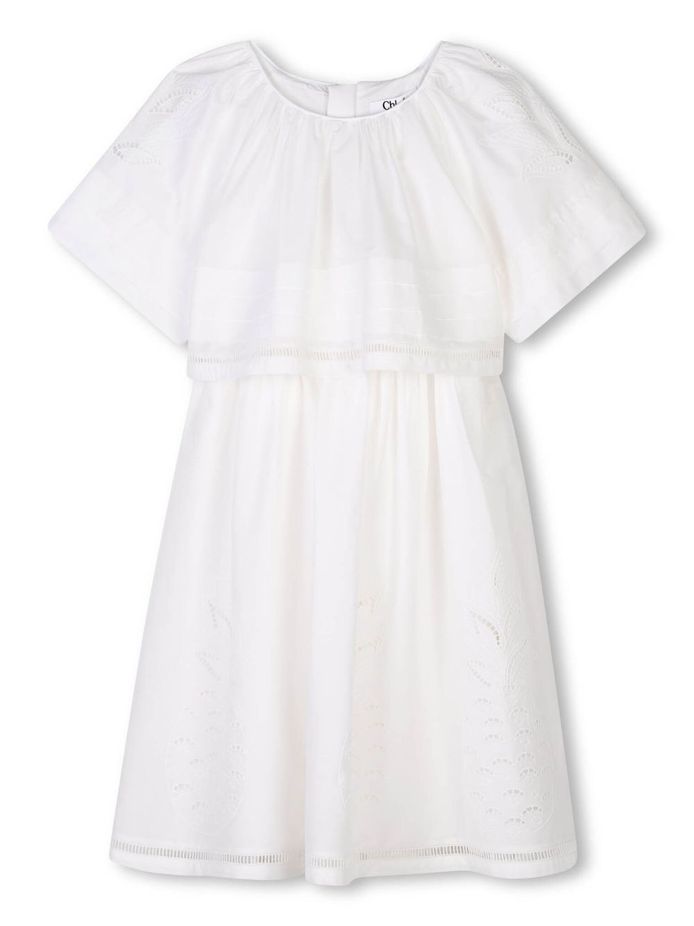 Broderie-anglaise dress - White