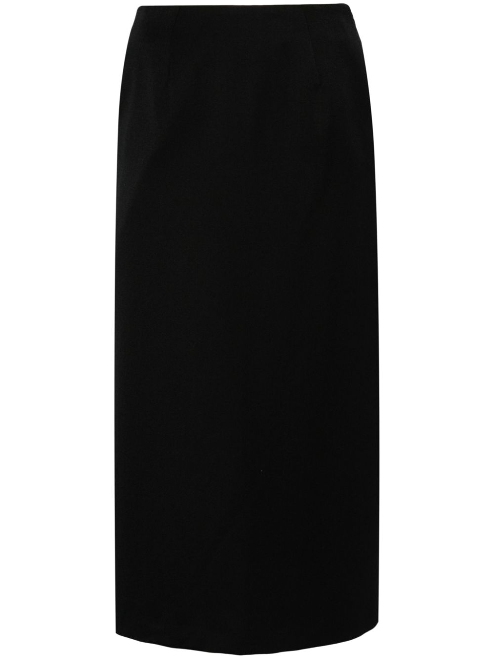 Flap-detail midi skirt - Black