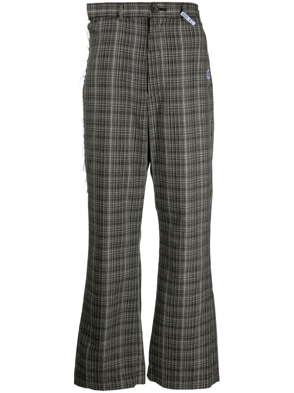 Check-pattern trousers - Black