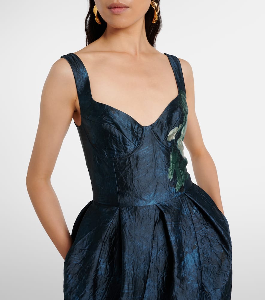 Floral jacquard gown