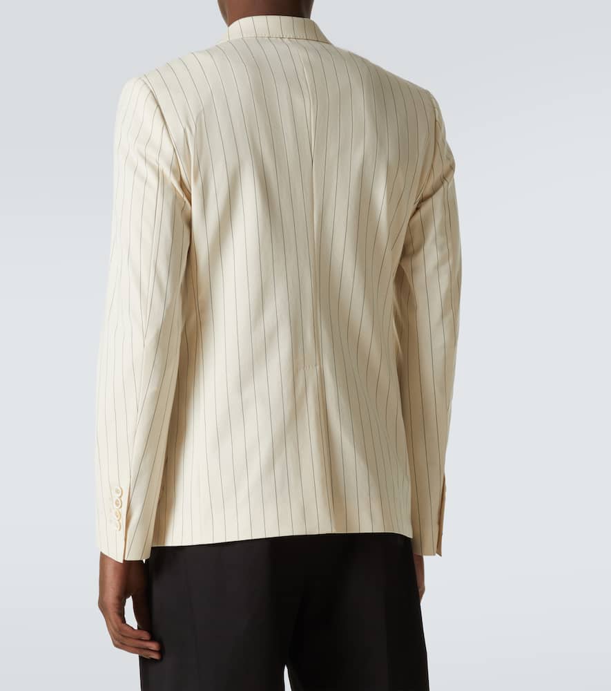 Striped cotton-blend blazer