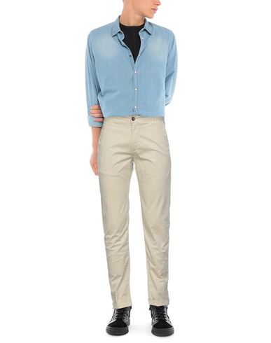 Man Pants Beige Size 34 Cotton, Elastane