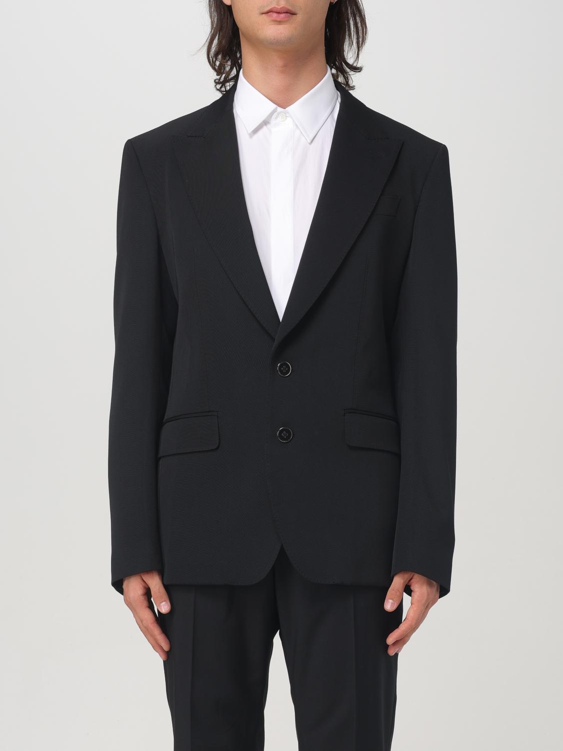 Peak lapel single-breasted jacket - Black