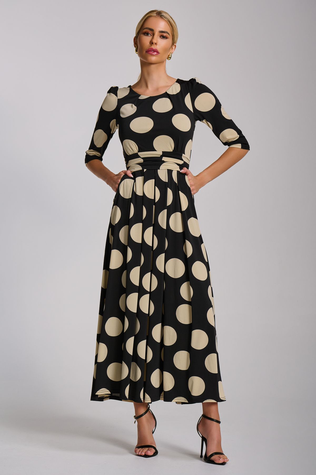 Jolie Moi Women's Three quarter sleeve jersey maxi dre