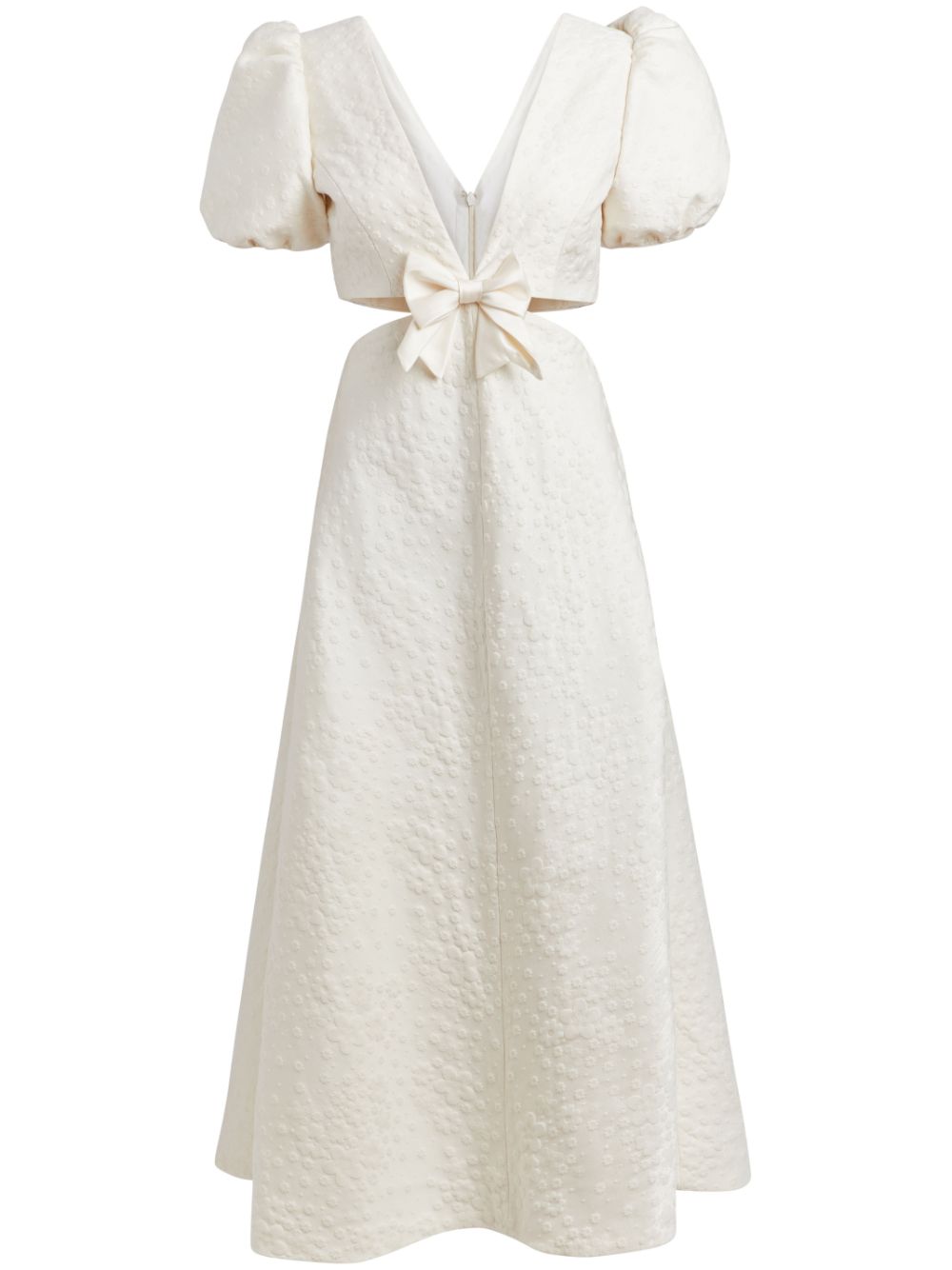 Patti brocade-effect midi dress - White