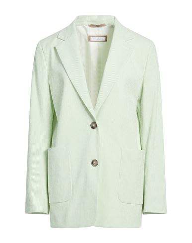 Easy Woman Blazer Light green Size 6 Cotton, Elastane