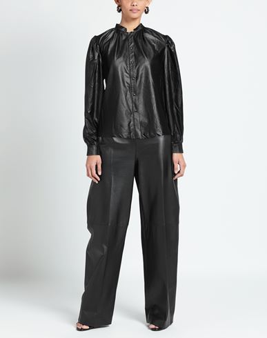 Woman Shirt Black Size 2 Polyurethane, Viscose
