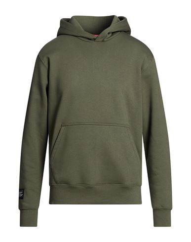 Man Sweatshirt Military green Size L Cotton, Polyester
