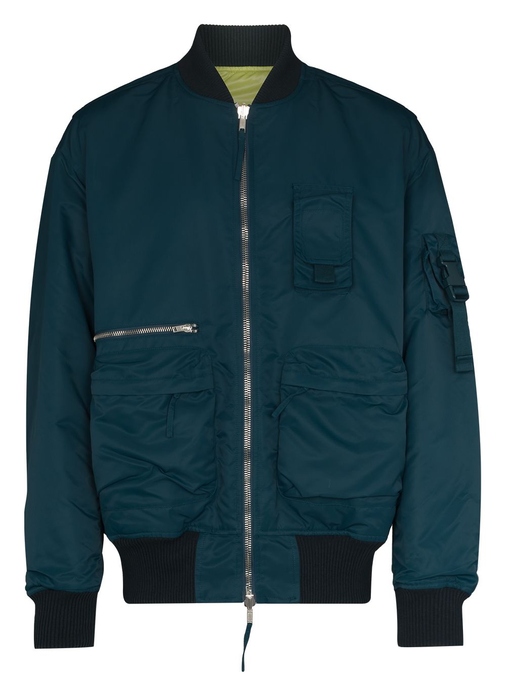 Reversible zip-up bomber jacket - Blue