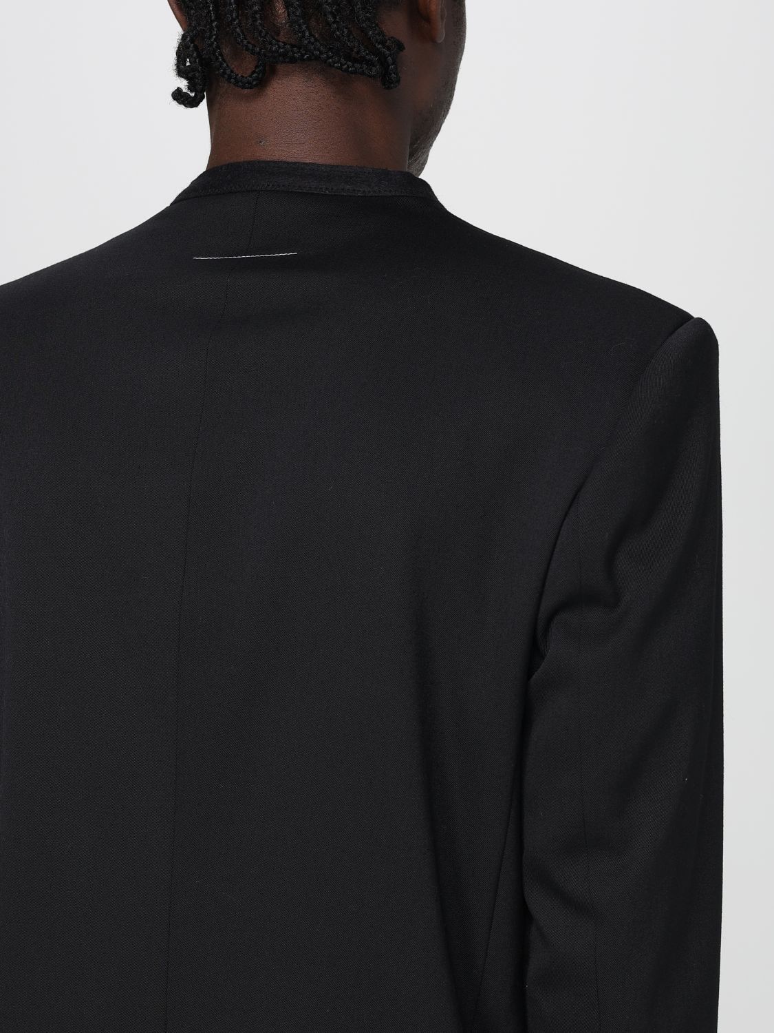 Single-breasted twill blazer - Black
