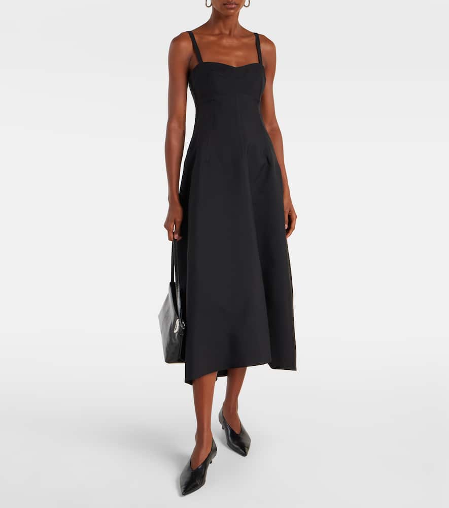 Gabardine midi dress