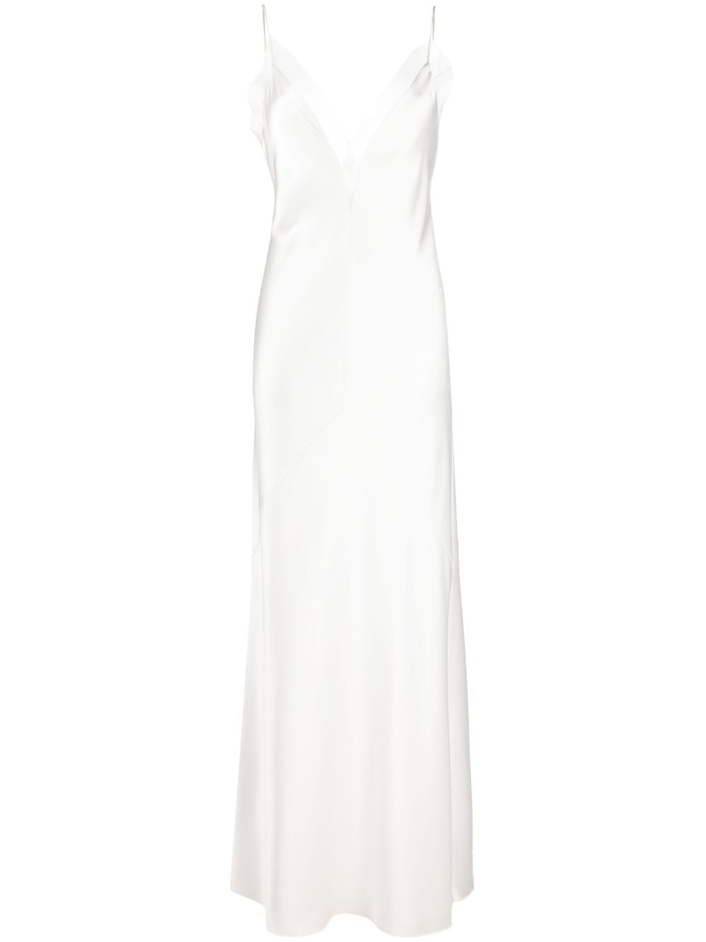 Lotus Flower silk maxi dress - White