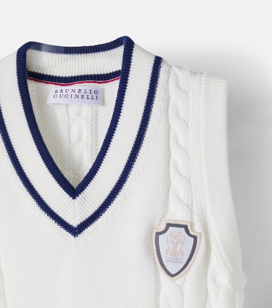 Cable-knit cotton vest