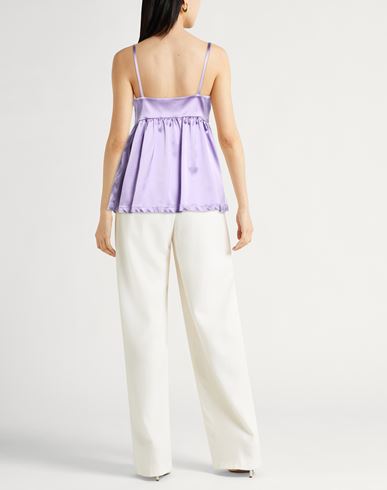 Woman Top Lilac Size 6 Acetate, Polyamide, Elastane