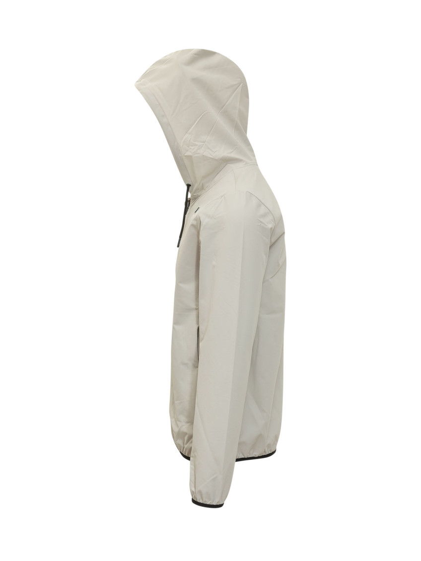 Beige Solid Hood Jacket
